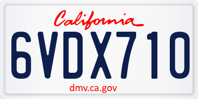 CA license plate 6VDX710
