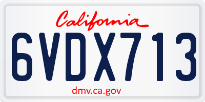CA license plate 6VDX713