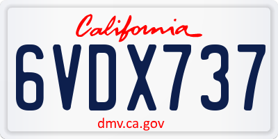 CA license plate 6VDX737