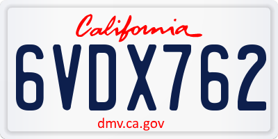 CA license plate 6VDX762