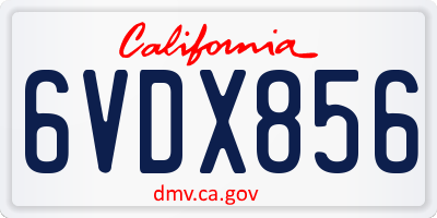 CA license plate 6VDX856
