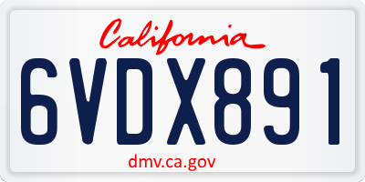 CA license plate 6VDX891