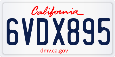 CA license plate 6VDX895