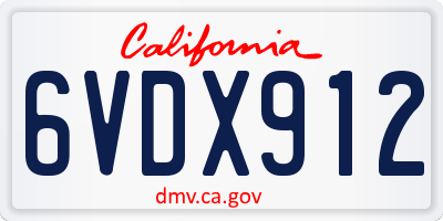 CA license plate 6VDX912