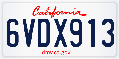CA license plate 6VDX913