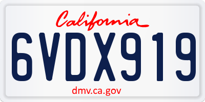 CA license plate 6VDX919