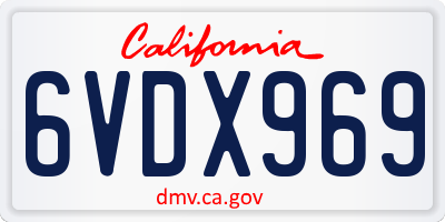 CA license plate 6VDX969