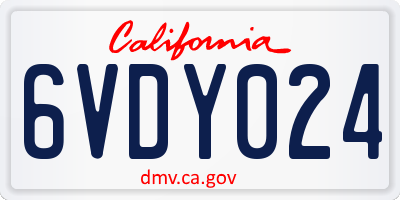 CA license plate 6VDY024