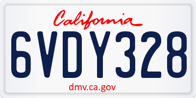 CA license plate 6VDY328