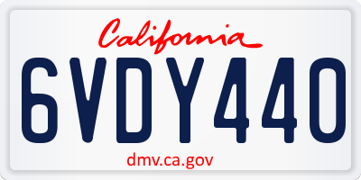 CA license plate 6VDY440
