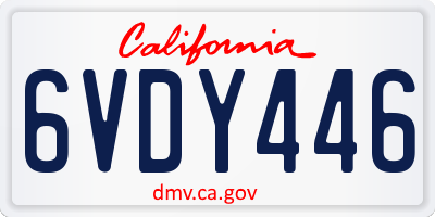 CA license plate 6VDY446