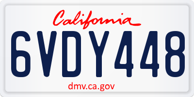 CA license plate 6VDY448