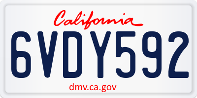 CA license plate 6VDY592