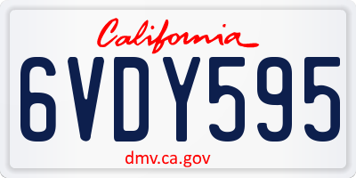 CA license plate 6VDY595