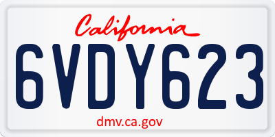 CA license plate 6VDY623