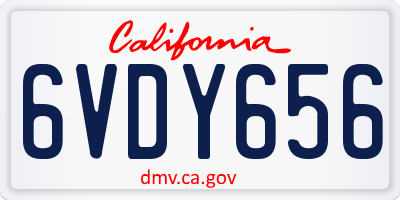 CA license plate 6VDY656