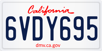 CA license plate 6VDY695