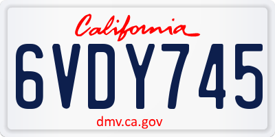 CA license plate 6VDY745