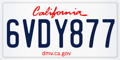 CA license plate 6VDY877