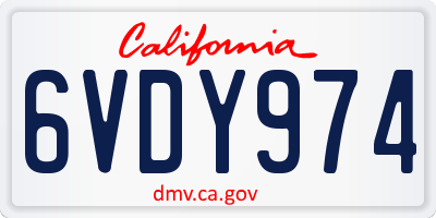 CA license plate 6VDY974