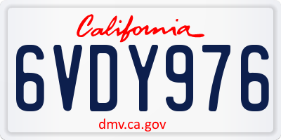 CA license plate 6VDY976