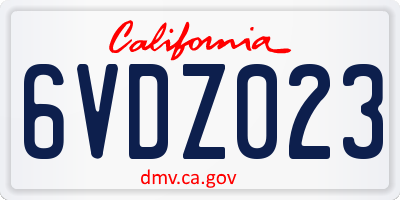 CA license plate 6VDZ023