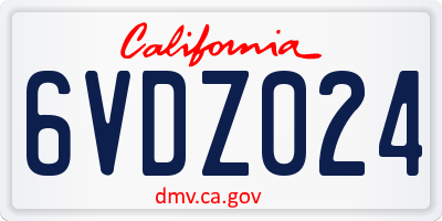 CA license plate 6VDZ024