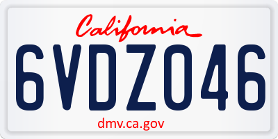 CA license plate 6VDZ046