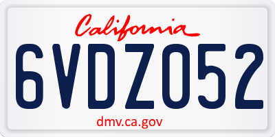 CA license plate 6VDZ052