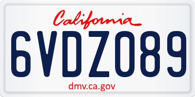CA license plate 6VDZ089