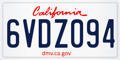 CA license plate 6VDZ094