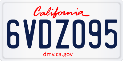 CA license plate 6VDZ095