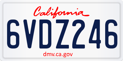 CA license plate 6VDZ246