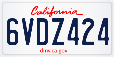 CA license plate 6VDZ424