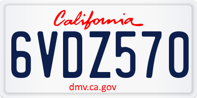 CA license plate 6VDZ570