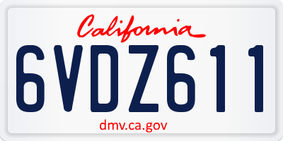 CA license plate 6VDZ611