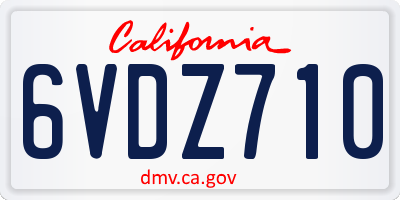 CA license plate 6VDZ710