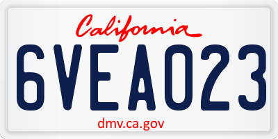 CA license plate 6VEA023