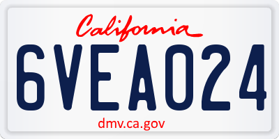 CA license plate 6VEA024