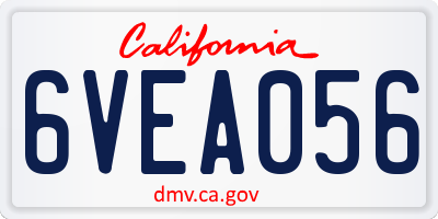 CA license plate 6VEA056