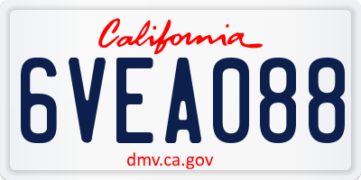 CA license plate 6VEA088