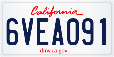 CA license plate 6VEA091