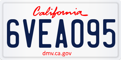 CA license plate 6VEA095