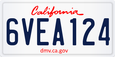 CA license plate 6VEA124