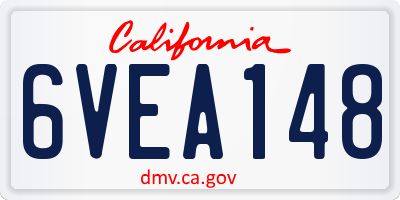 CA license plate 6VEA148