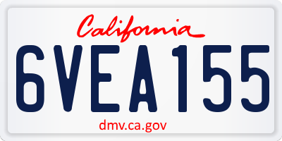 CA license plate 6VEA155