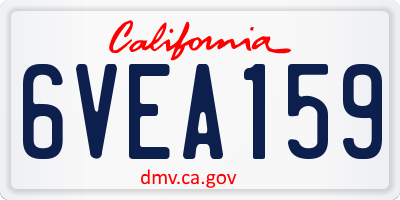 CA license plate 6VEA159