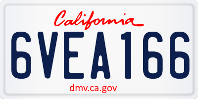 CA license plate 6VEA166