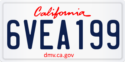 CA license plate 6VEA199