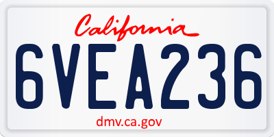 CA license plate 6VEA236